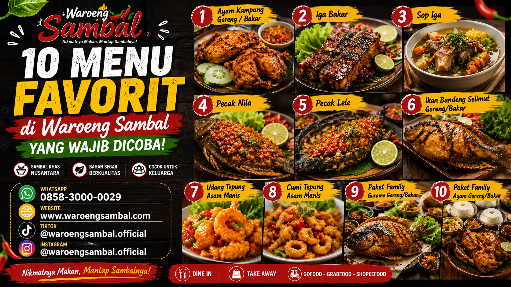 10 Menu Favorit di Waroeng Sambal yang Wajib Dicoba